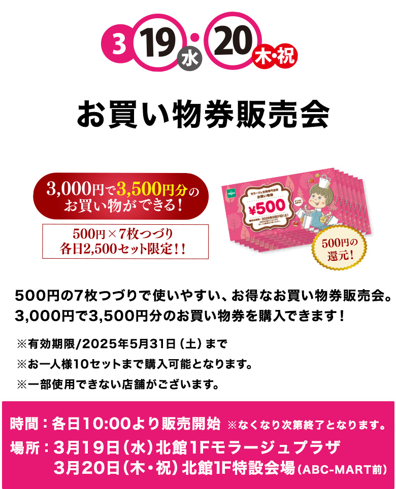 お買い物券販売会